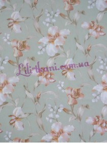 Креп-шовк у бежеві квіти